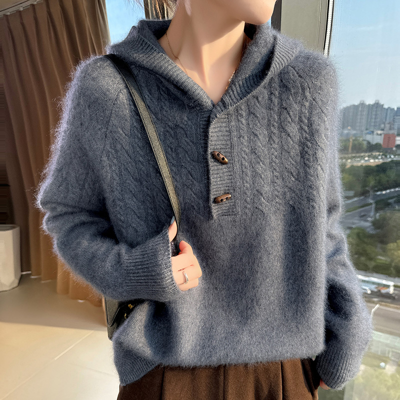 Wool Coat Peacoat - 100% pure nertsen kasjmier gebreide trui
